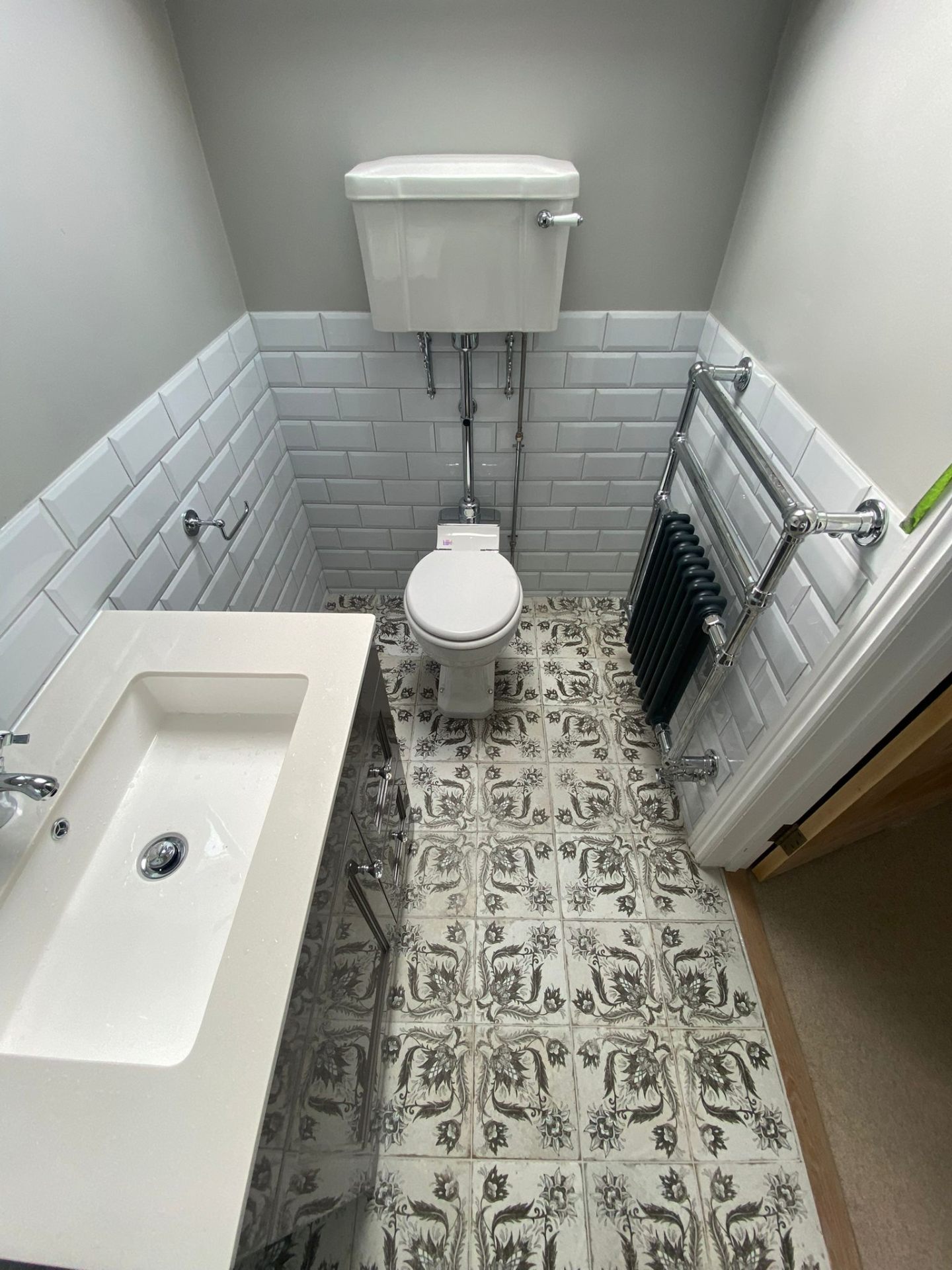Cloakroom with Classic Tiles — expert bathroom fitting by LUXE Bathrooms East Sussex